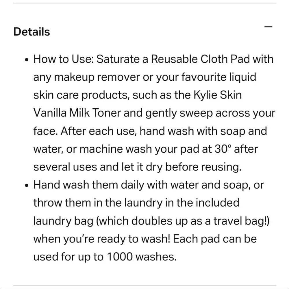 Kylie Cosmetics Reusable Cloth‎ Pads
